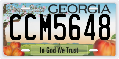 GA license plate CCM5648