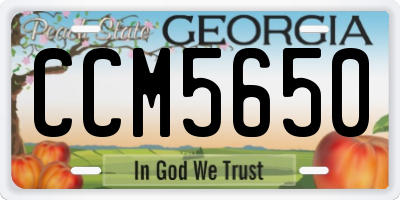 GA license plate CCM5650