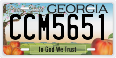 GA license plate CCM5651