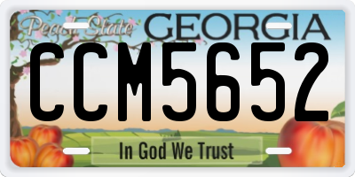GA license plate CCM5652