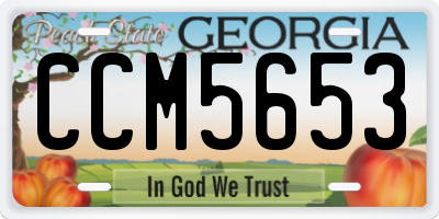 GA license plate CCM5653