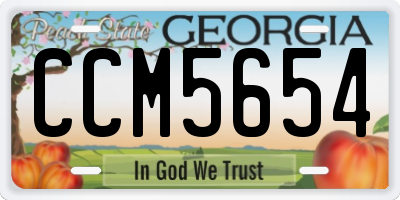 GA license plate CCM5654
