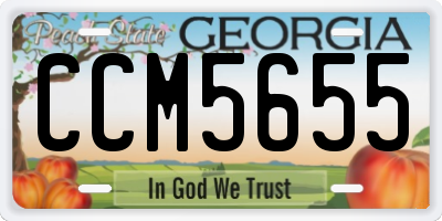 GA license plate CCM5655