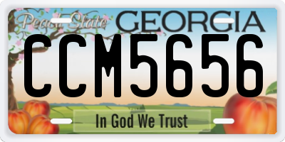 GA license plate CCM5656