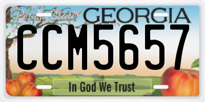 GA license plate CCM5657