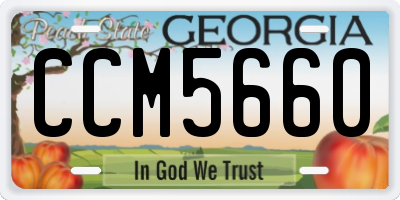 GA license plate CCM5660