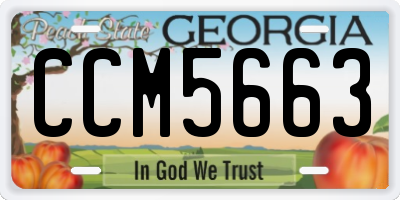 GA license plate CCM5663