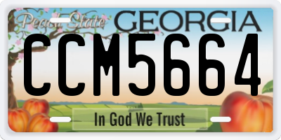 GA license plate CCM5664