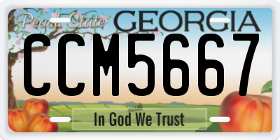 GA license plate CCM5667