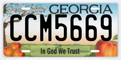 GA license plate CCM5669