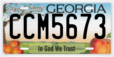 GA license plate CCM5673