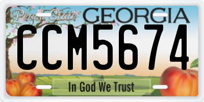 GA license plate CCM5674