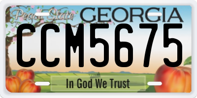 GA license plate CCM5675