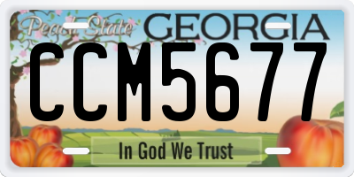 GA license plate CCM5677