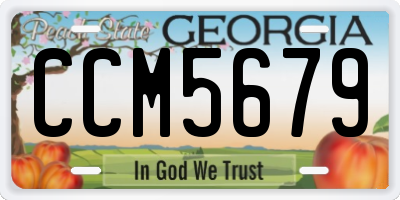 GA license plate CCM5679