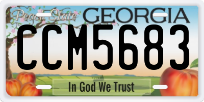 GA license plate CCM5683