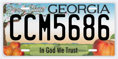GA license plate CCM5686