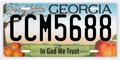 GA license plate CCM5688