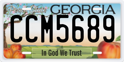 GA license plate CCM5689