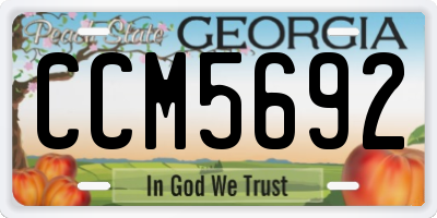 GA license plate CCM5692