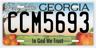 GA license plate CCM5693
