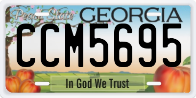 GA license plate CCM5695