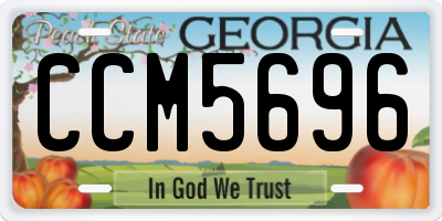 GA license plate CCM5696