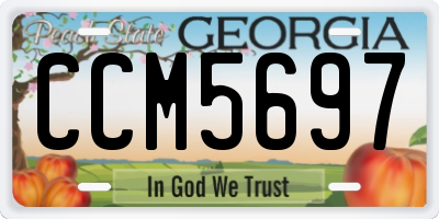 GA license plate CCM5697