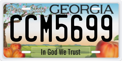 GA license plate CCM5699