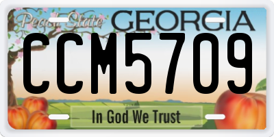 GA license plate CCM5709