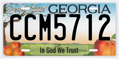 GA license plate CCM5712
