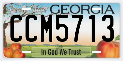 GA license plate CCM5713