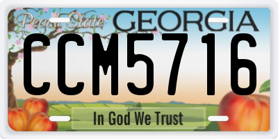 GA license plate CCM5716