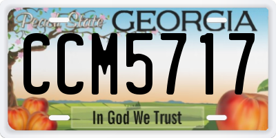 GA license plate CCM5717
