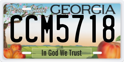 GA license plate CCM5718