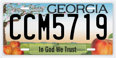 GA license plate CCM5719