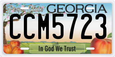 GA license plate CCM5723