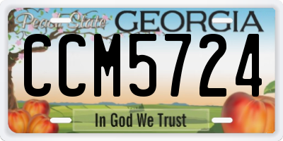 GA license plate CCM5724