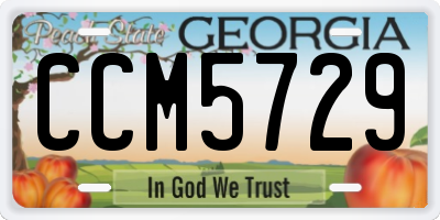 GA license plate CCM5729