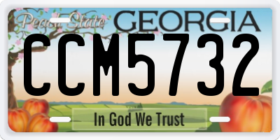 GA license plate CCM5732