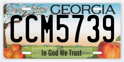 GA license plate CCM5739