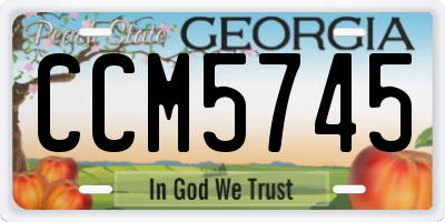 GA license plate CCM5745