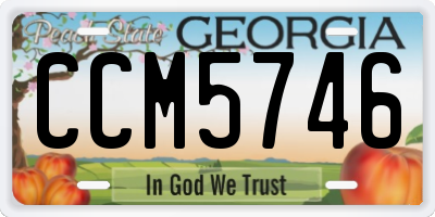 GA license plate CCM5746