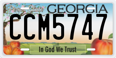 GA license plate CCM5747
