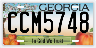 GA license plate CCM5748