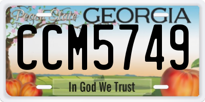 GA license plate CCM5749