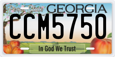 GA license plate CCM5750