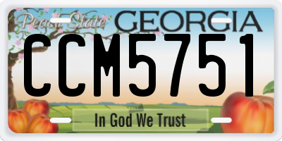 GA license plate CCM5751
