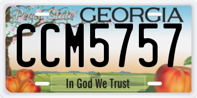 GA license plate CCM5757
