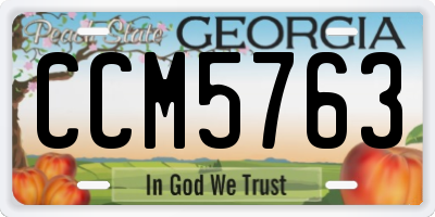 GA license plate CCM5763